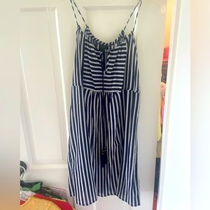 J. Crew navy and white sleeveless dress !